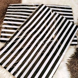 Bath Mats- black and white striped